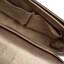 Pre Owned حقيبة كتف غوتشي بريت بيت جلد ذهبي فاتح قلاب