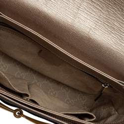 Pre Owned حقيبة كتف غوتشي بريت بيت جلد ذهبي فاتح قلاب