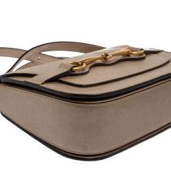 Pre Owned حقيبة كتف غوتشي بريت بيت جلد ذهبي فاتح قلاب