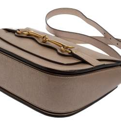 Pre Owned حقيبة كتف غوتشي بريت بيت جلد ذهبي فاتح قلاب