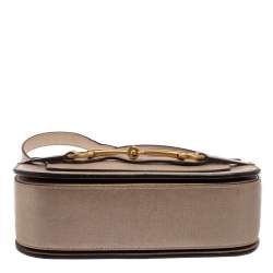 Pre Owned حقيبة كتف غوتشي بريت بيت جلد ذهبي فاتح قلاب