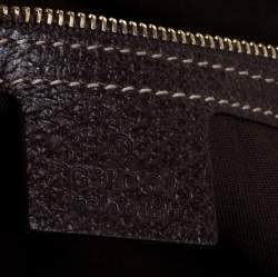 Pre Owned Gucci Beige/Brown GG Canvas and Leather Charmy Boston Bag