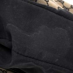 Pre Owned Gucci Beige/Navy GG Canvas Medium Pop Hobo