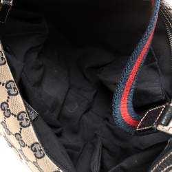 Pre Owned Gucci Beige/Navy GG Canvas Medium Pop Hobo