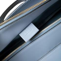 Pre Owned Gucci Beige/Blue GG Supreme Canvas and Leather Diaper Bag