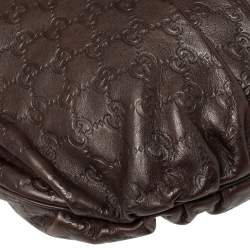 Pre Owned حقيبة غوتشي هيستريا جلد غوتشيسيما بني كبيرة