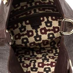 Pre Owned حقيبة غوتشي هيستريا جلد غوتشيسيما بني كبيرة