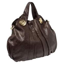 Pre Owned حقيبة غوتشي هيستريا جلد غوتشيسيما بني كبيرة