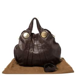 Pre Owned حقيبة غوتشي هيستريا جلد غوتشيسيما بني كبيرة