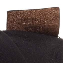 Pre Owned حقيبة يد غوتشى سوكى متوسطة جلد غوتشيسيما ذهبية ميتالك 