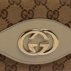 Pre Owned محفظة كونتيننتال غوتشى سوكى جلد و كانفاس جى جى بيج