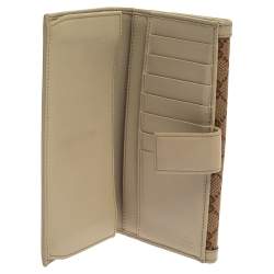 Pre Owned محفظة كونتيننتال غوتشى سوكى جلد و كانفاس جى جى بيج