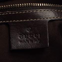 مملوكة مسبقًا Gucci Brown/Cream Horsebit Print Canvas and Leather Jackie O Hobo