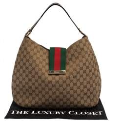 Pre Owned حقيبة غوتشي ويب نيو ليديز متوسطة كانفاس GG عاجية/ بيج