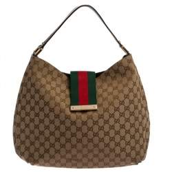 Pre Owned حقيبة غوتشي ويب نيو ليديز متوسطة كانفاس GG عاجية/ بيج