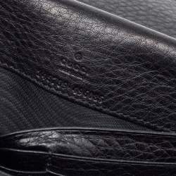 Pre Owned Gucci Black Leather Flap 1973 Continental Wallet