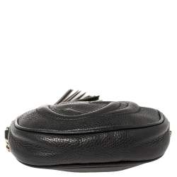 Pre Owned حقيبة كروس غوتشي سوهو ديسكو صغيرة سلسلة جلد أسود