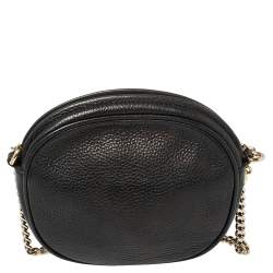 Pre Owned حقيبة كروس غوتشي سوهو ديسكو صغيرة سلسلة جلد أسود