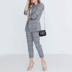 مملوكة مسبقًا حقيبة كروس غوتشي 1973  جلد سوداء بحمالة كتف