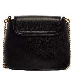 مملوكة مسبقًا حقيبة كروس غوتشي 1973  جلد سوداء بحمالة كتف