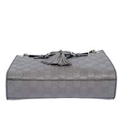 Pre Owned حقيبة كتف غوتشي سلسلة ايميلي صغيرة جلد غوتشيسيما رمادية