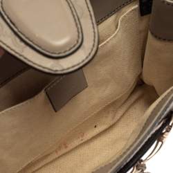 Pre Owned حقيبة كتف غوتشي سلسلة ايميلي صغيرة جلد غوتشيسيما رمادية