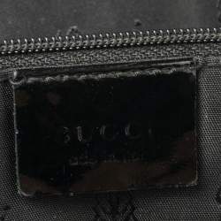 Pre Owned Gucci Black GG Canvas and Patent Leather Jolie Tote