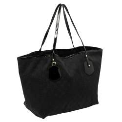 Pre Owned Gucci Black GG Canvas and Patent Leather Jolie Tote