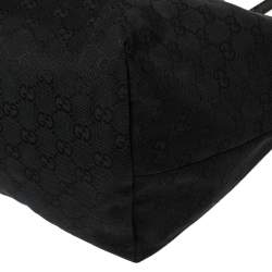 Pre Owned Gucci Black GG Canvas and Patent Leather Jolie Tote