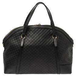 مملوكة مسبقًا Gucci Black Micro Guccissima Leather Nice Satchel