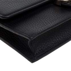 مملوكة مسبقًا Gucci Black Leather Interlocking G Wallet on Chain