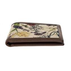 مملوكة مسبقًا Gucci Multicolor Flora Print Canvas and Leather Bifold Wallet