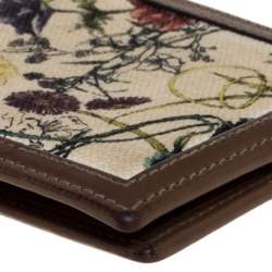 مملوكة مسبقًا Gucci Multicolor Flora Print Canvas and Leather Bifold Wallet
