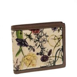 مملوكة مسبقًا Gucci Multicolor Flora Print Canvas and Leather Bifold Wallet