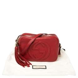 Pre Owned Gucci Red Leather Soho Disco Shoulder Bag