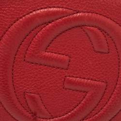 Pre Owned Gucci Red Leather Soho Disco Shoulder Bag