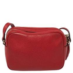 Pre Owned Gucci Red Leather Soho Disco Shoulder Bag
