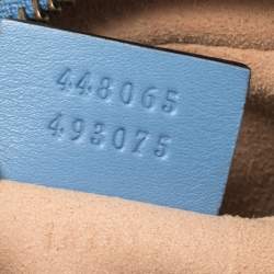 Pre Owned حقيبة كروس غوتشي مارمونت جي جي صغيرة جلد ماتيلاس أزرق