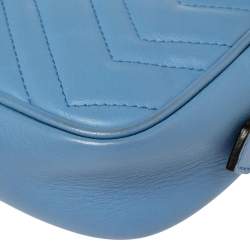 Pre Owned حقيبة كروس غوتشي مارمونت جي جي صغيرة جلد ماتيلاس أزرق