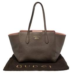 Pre Owned حقيبة غوتشي سوينغ جلد بني صغيرة