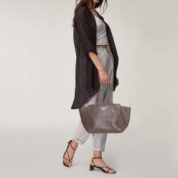 Pre Owned حقيبة غوتشي سوينغ جلد بني صغيرة