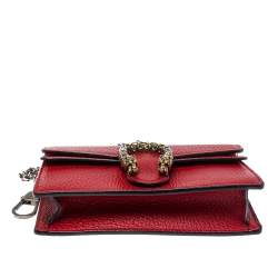 مملوكة مسبقًا Gucci Red Leather Super Mini Dionysus Crossbody Bag