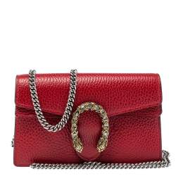 مملوكة مسبقًا Gucci Red Leather Super Mini Dionysus Crossbody Bag