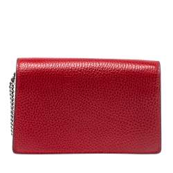 مملوكة مسبقًا Gucci Red Leather Super Mini Dionysus Crossbody Bag
