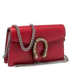 مملوكة مسبقًا Gucci Red Leather Super Mini Dionysus Crossbody Bag