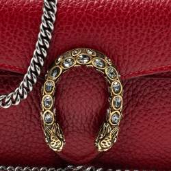 مملوكة مسبقًا Gucci Red Leather Super Mini Dionysus Crossbody Bag