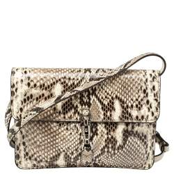 Jackie Mini Python Hobo Bag In Beige