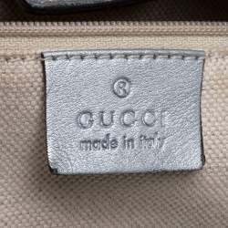 Pre Owned Gucci Metallic Silver Guccissima Leather Large Sukey Tote