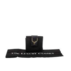 Gucci Black GG Canvas and Leather D Ring Compact Wallet