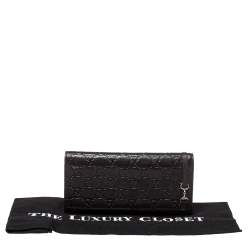 Pre Owned محفظة كونتيننتال غوتشي جلد غوتشيسيما بني داكن بقلاب